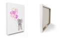 Stupell Industries Baby Elephant with Pink Heart Balloons Canvas Wall Art, 24" x 30"